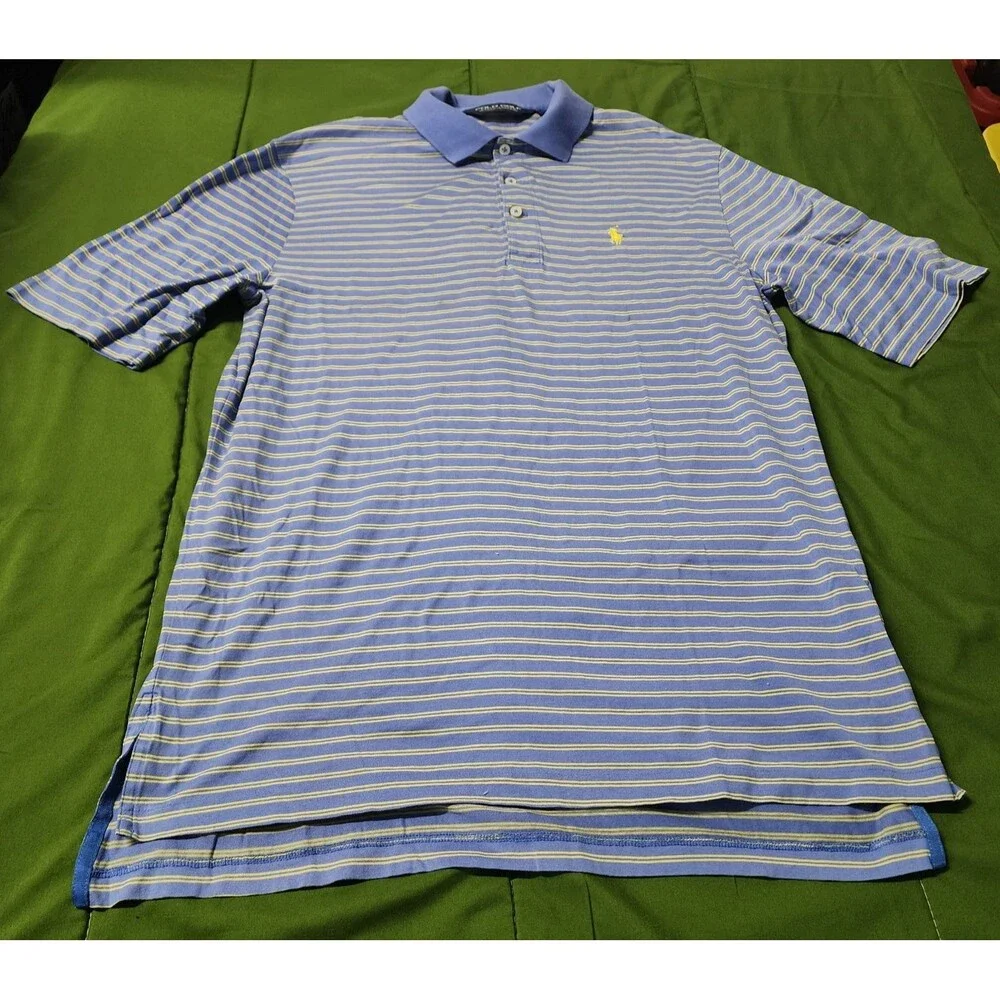 Polo Golf Ralph Lauren Men's Striped Polo Shirt Blue Size S
